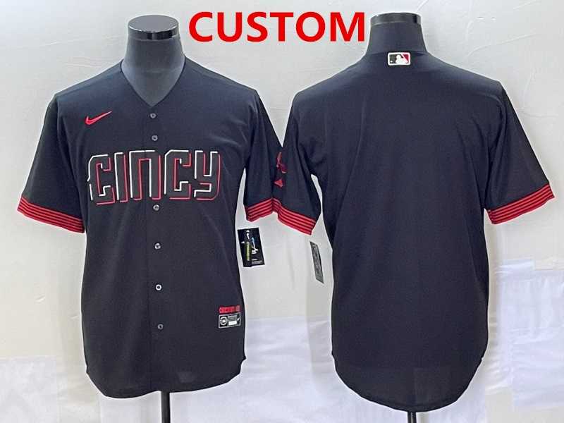 Men's Cincinnati Reds Custom Black 2023 City Connect Cool Base Stitched Jersey,We sell and wholesale Men's Cincinnati Reds Custom Black 2023 City Connect Cool Base Stitched Jersey on line form chian!